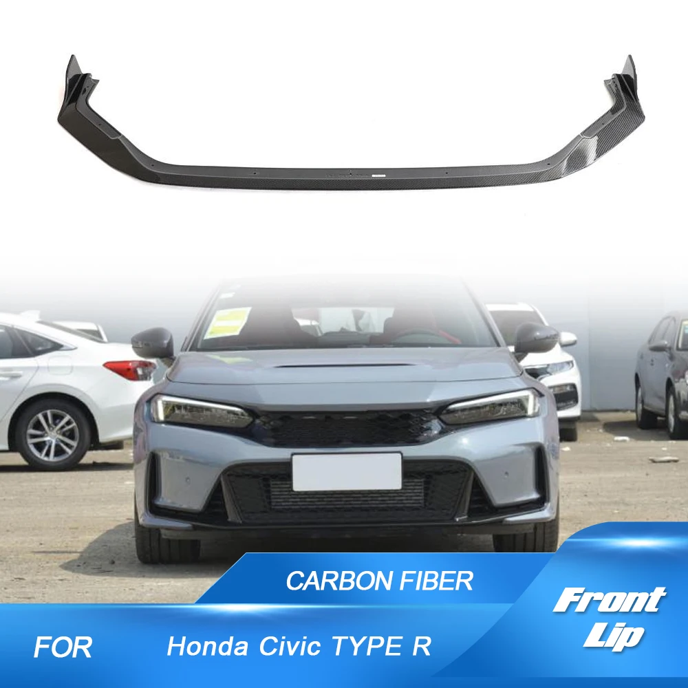 

Front Bumper Lip For Honda for Civic Type R 11th 2022 2023 Car Front Bumper Lip Carbon Fiber Spoiler Apron Splitters Protector