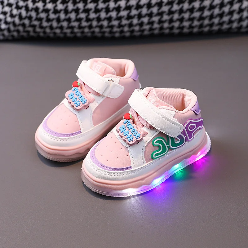 2024 Spring and Autumn New Boys Flashing Shoes Girls Sneaker Children\'s Skate Shoes Casual