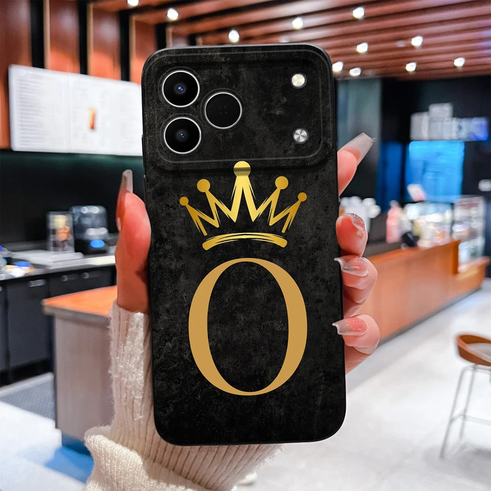 Luxurious A to Z Letters Smooth Camera Protective Soft Phone Case Cover