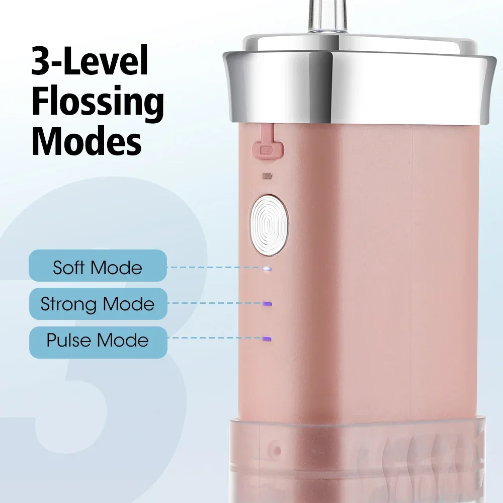 Portable Smart Electric Oral Irrigator Water Flosser 3 Modes Rechargeable Dental Water Jet Irrigator 4 Jets Dental Teeth Cleaner