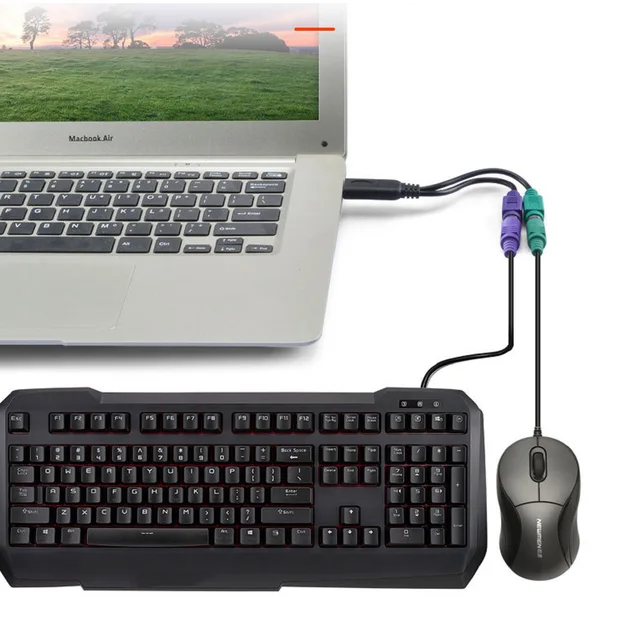 Adattatore PS2 A USB Per Tastiera E Mouse - Grigio, Collegamento Facile Per PC - Foto 5