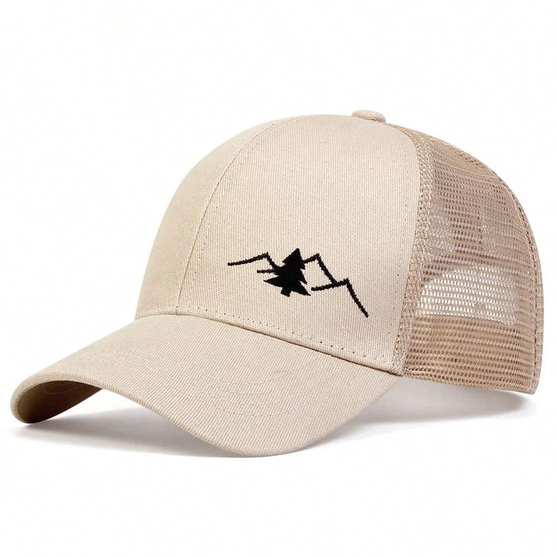 Modische Berg-Stickerei Baseballkappe Sommer Atmungsaktive Mesh-Kappen Verstellbare Hip-Hop Trucker Hüte für Männer und Frauen Outdoor Sonnenhüte – Detail 7