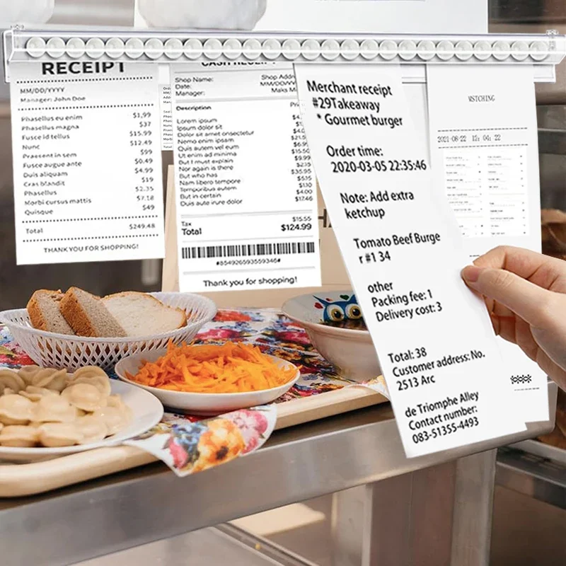 30cm-150cm Kitchen Takeaway Order Organizer Ticket Holder PVC Takeout Orders & Restaurant Tickets Rack for Office Cafes Pubs 2