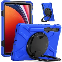 Shockproof Tablet Stand Cover with Enhanced Protection and Versatile Design for Tab S7 Plus 12.4inch (Dark blue)