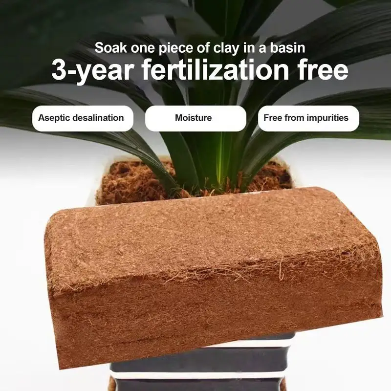 

Natural Coco Coir Brick For Planting Gardening Compressed Coconut Earth Brick For Vegetable Fruit Flowers Fiber Coconut Husk