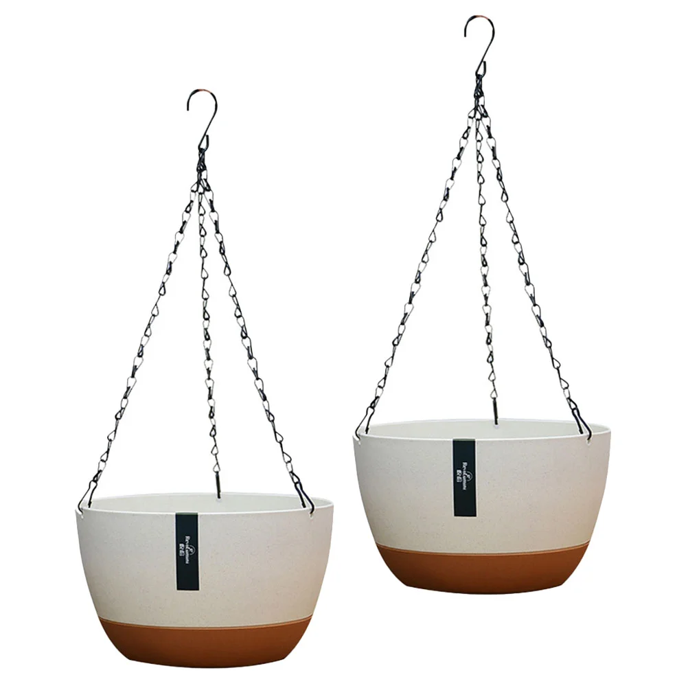 

2 Sets Hanging Planter Outdoor on Wall Small Baskets for Plants Basin Flower Type Flowerpot Orchid Metal Planting Container