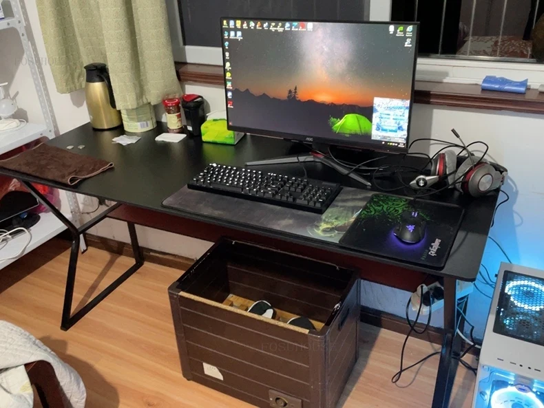 Description Picture 5 of itemModern Fiberboard Gaming Tables for Office Desktop Study Reading Desk Light Luxury Simple Design Computer Desks for Living Room