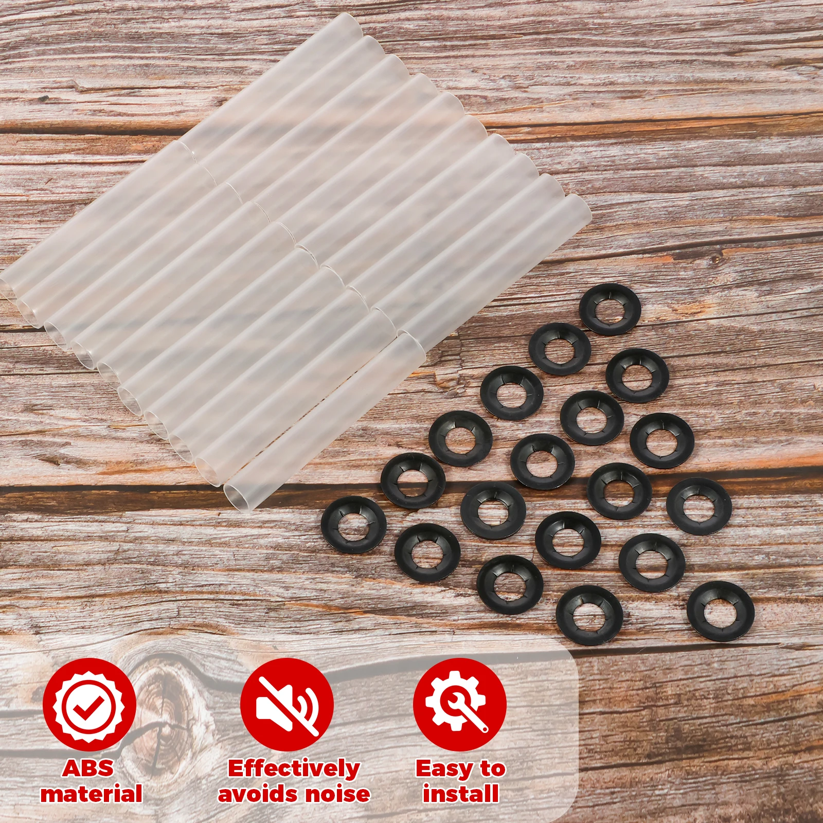 Garage Door Hinge Rollers 20Pcs Quiet Roller Sleeves ABS Noise Reducing