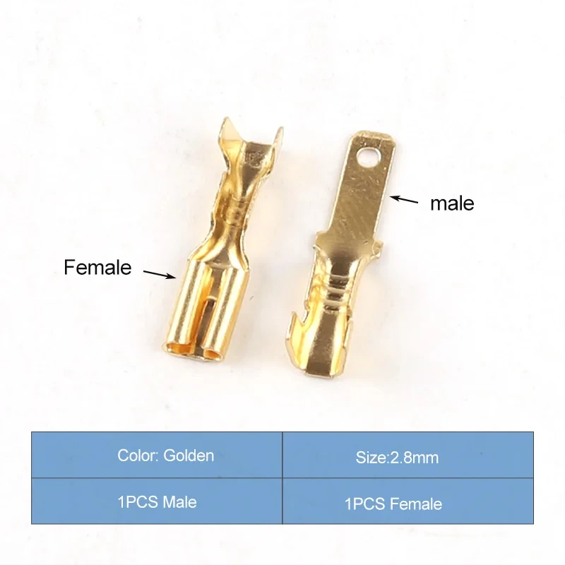 2.8mm 4.8mm 6.3mm plug spring female spade cold crimping terminal connector car speaker wire connector set 100-piece