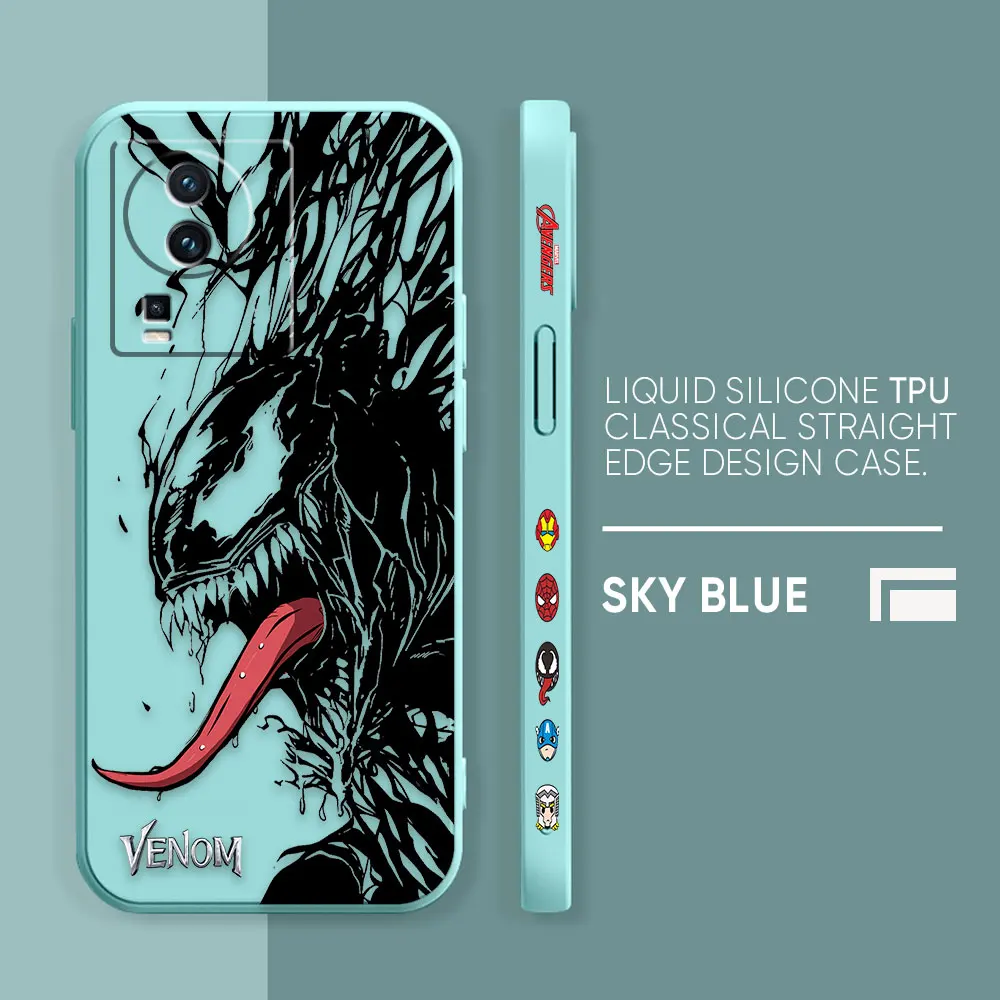 thumbnail image 1 of Case For VIVO IQOO 5 7 8 9 10 11 Pro 5G Z6 Z7 NEO3 5 5S 6 7 Colour Simple Liquid Silicone Case Marvel Comics Venom, 1 of 5