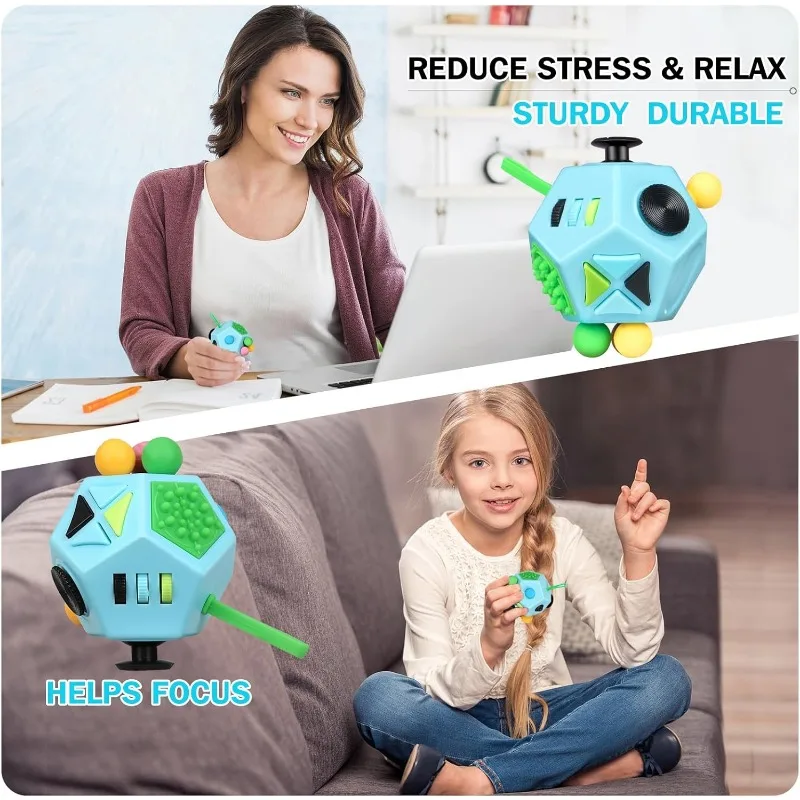 1PCS Dodecagon Fidget Toys Cube Fidget Dice EDC Toys Relieves Stress Anxiety Anti Depression Easy To Carry for Adults Kids