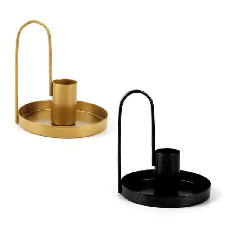 Simple Small Wrought Iron Metal Candle Holder Seat candle holders