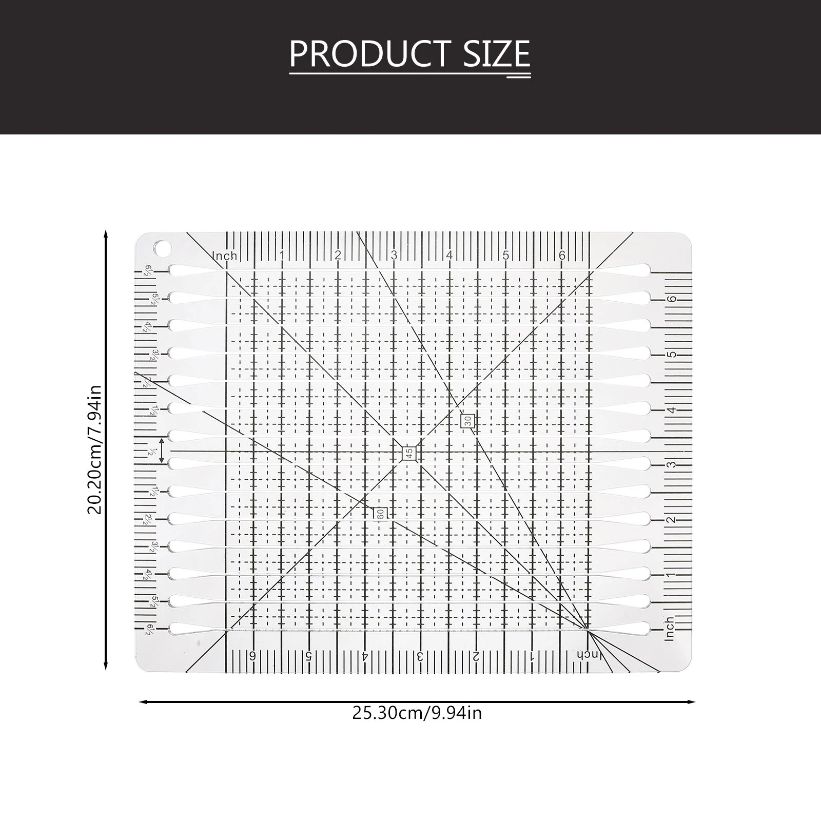 패치워크 절단 눈금자 퀼링 도구, 휴대용 퀼팅 자, 사각형 바느질