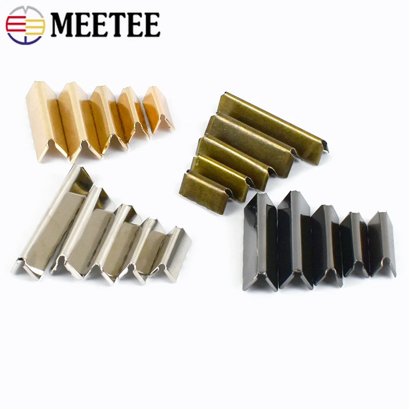 Meetee 금속 테일 클립 버클, 멜빵 엔드 클립, 스토퍼 단추 가방, 지퍼 정지 걸쇠 하드웨어 액세서리, 20-60mm, 10 개, 20 개, 30 개