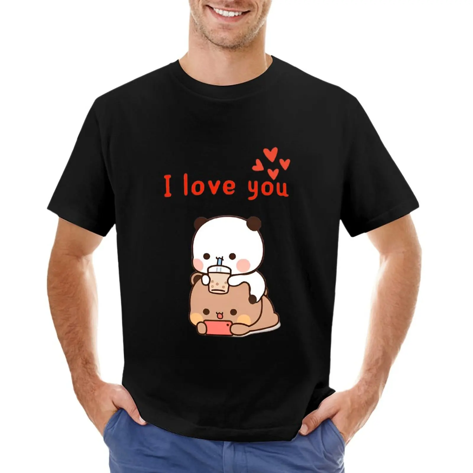 

love bubu dudu bears cartoon T-Shirt sweat shirt boys animal print shirt cute clothes T-shirts for men cotton