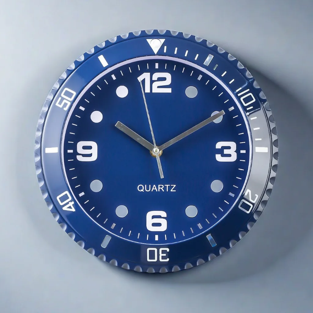 AMS 9566 Wanduhr Quarz Analog Metall Rund Wanduhren