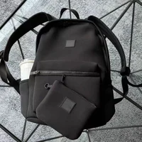 AI0 Men and Women's Travel Sports Includes Small Pouch Stow Backpack Water-resistant Matte Neoprene Black Yoga Fitness Bag 1
