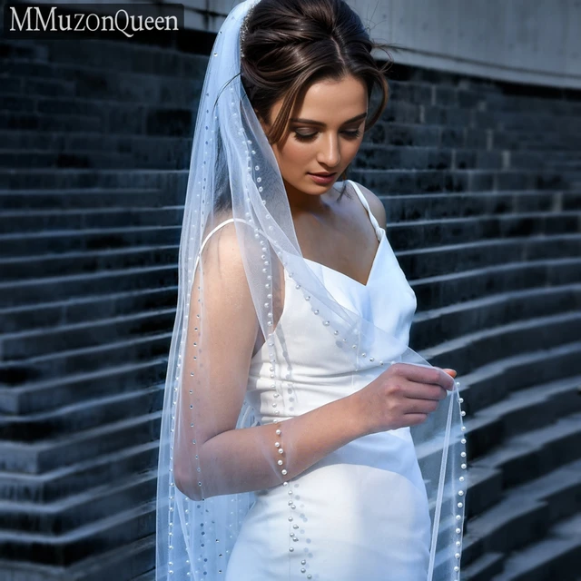 NEW Bridal Veil Wedding Veil Weights White Round Pearl Silver