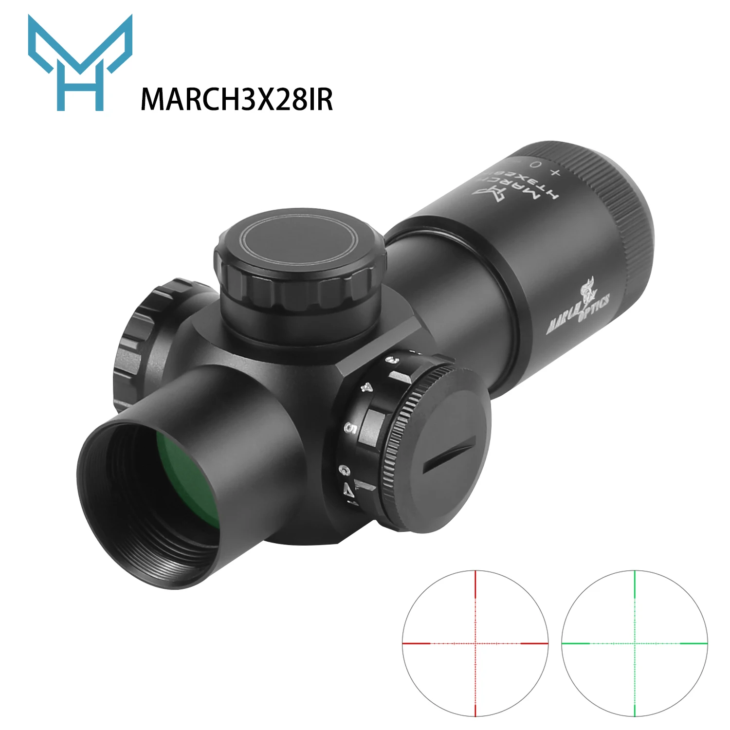 MARCH HT 3X28IR Tactical Rifle Scope Red Dot  Airsoft Riflescope Outdoor Sport Hunting Optics Shooting Glock Gun Sight