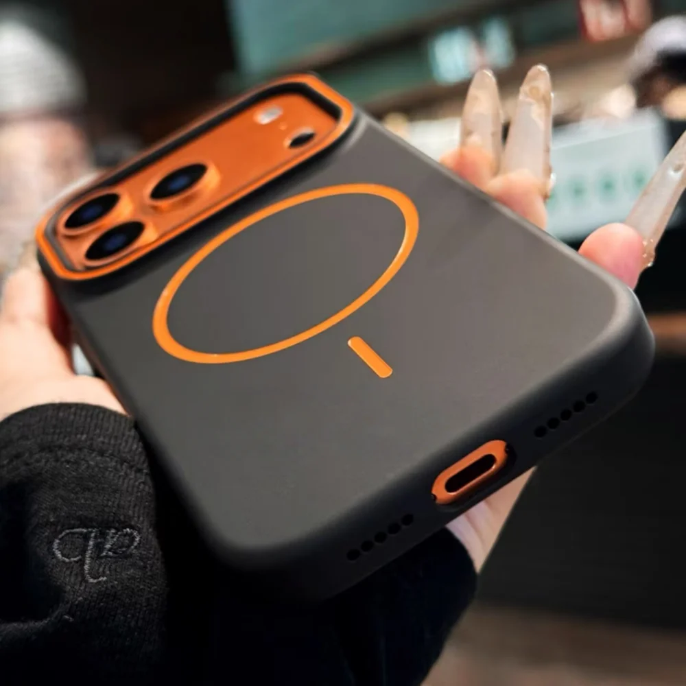 Luxury Matte Soft Magnetic Case with Wireless Charging Compatibility