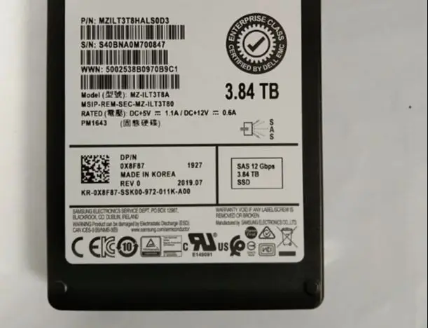 For PM1643 0X8F87 MZ ILT3T8A 3 84TB SAS SSD storage Solid state drive