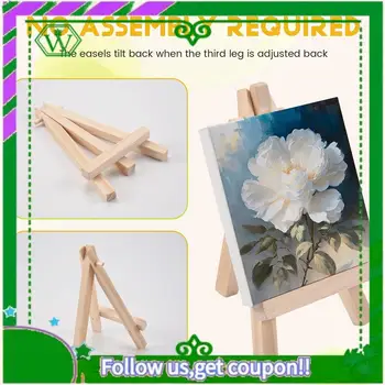 Reliable-14Pcs Mini Canvas And Easel Brush Set, Canvas 4X4 Inch, Pre-Stretched Canvas, Mini Painting Kit, Kids Painting Party 1