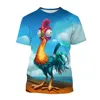 MINISO Funny Chicken T-Shirts Moana Cartoon Anime 3D Print Kids Adults Fashion Oversized T Shirt Kids Boy Girl Tee Tops Clothing 2