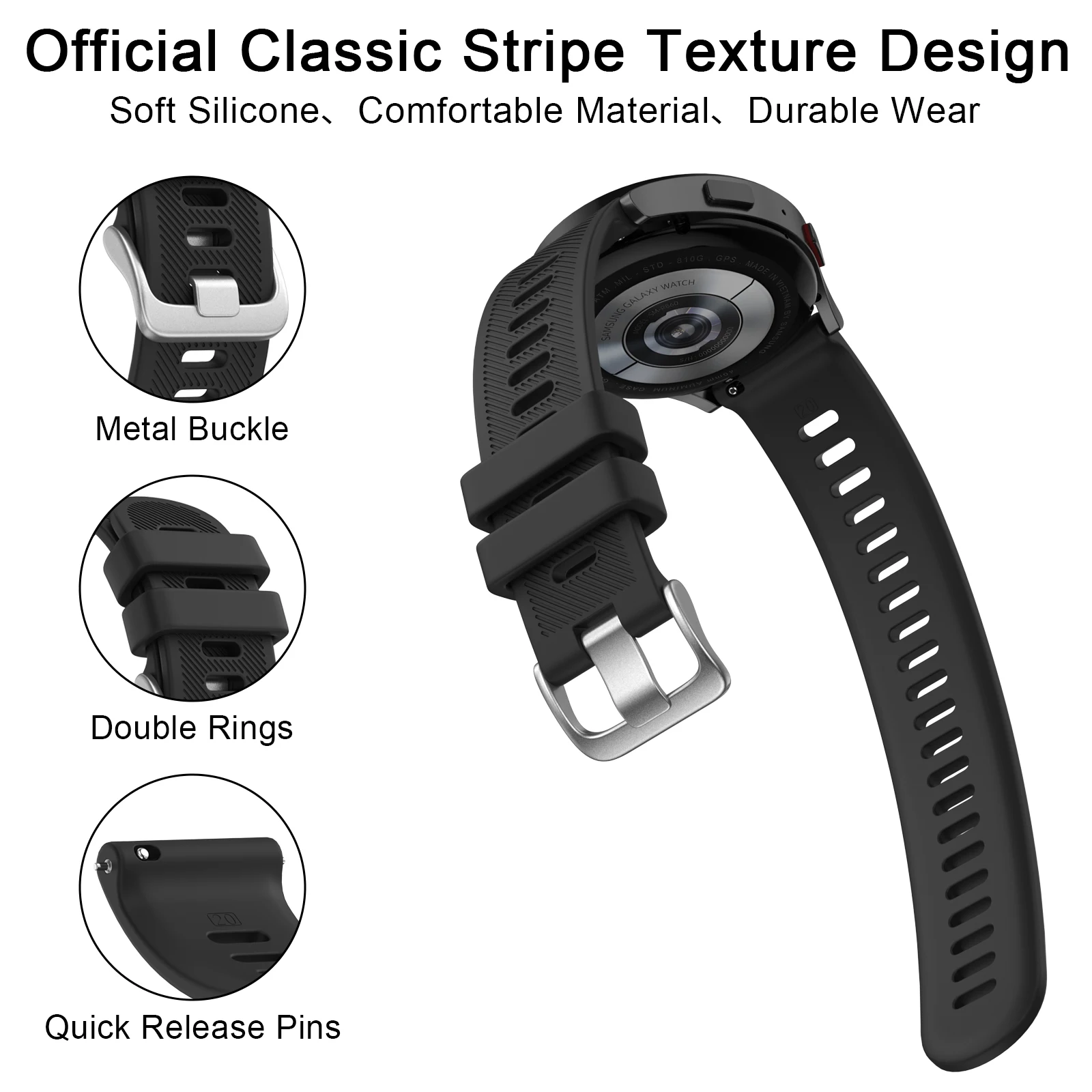 20mm Silicone Sport Band - Replacement Strap