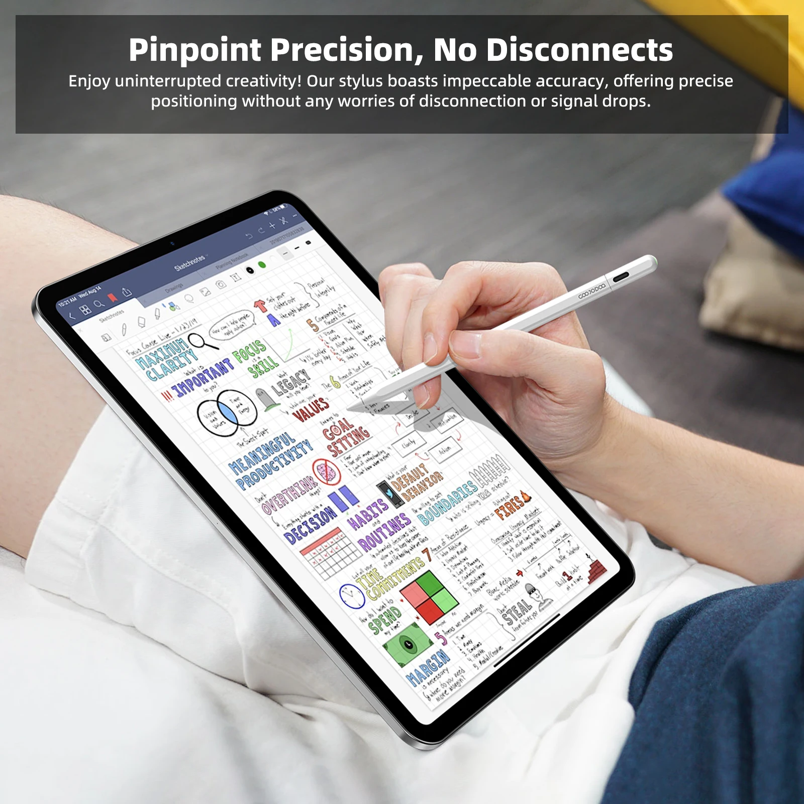 GOOJODOQ GD14 Stylus Pen For Apple Pencil 2 iPad Pencil with IPad Find My for iPad Air6/5/ 4 iPad Pro 11 2018-2024 pro 13 4