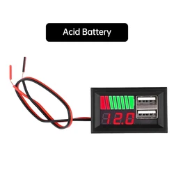 Advanced Digital Voltmeter & USB Battery Capacity Tester (12V Red)