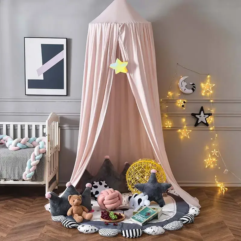 

Kids Bed Curtain Baby Hanging Bedding Hung Dome Canopy Mosquito Net Children's Girl Boy Play Tent Living Room Bedroom Decoration