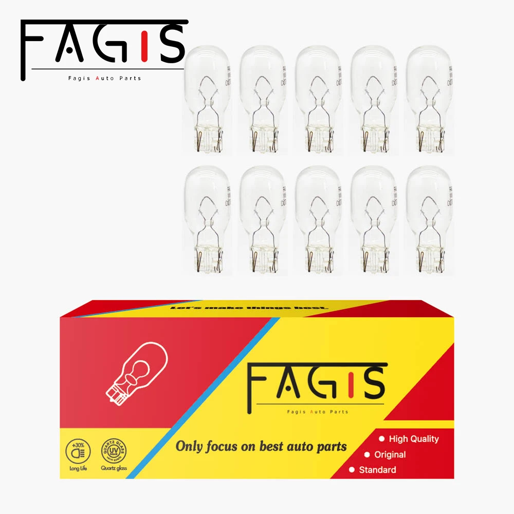 

Fagis 10 Pcs W16W T15 12V 16W Warm White Car Side Light Interior Light Clearance Light Instrument Lights Auto Halogen Bulbs