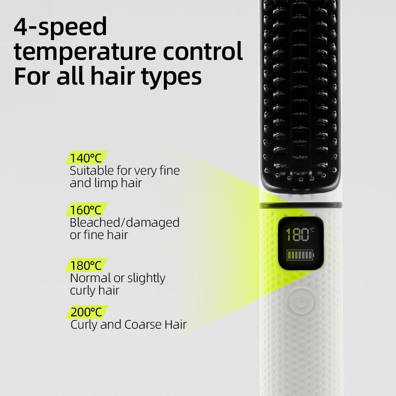 Electric Hot Comb Multi-function Wireless Hair Straightening Comb Negative Ion Anti Hot Styling Tool Hair Straightening Brush
