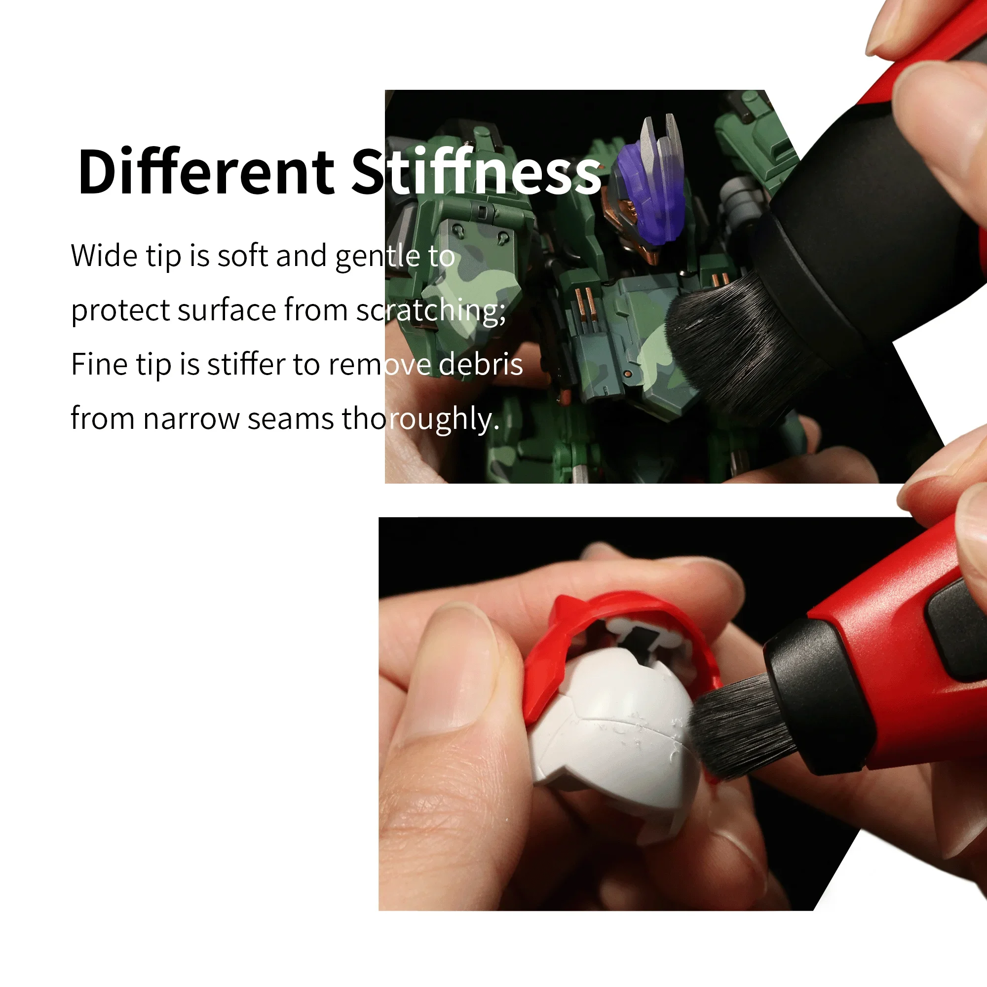 Retractable Double-Tip Dust Brush for Hobby and DIY Projects