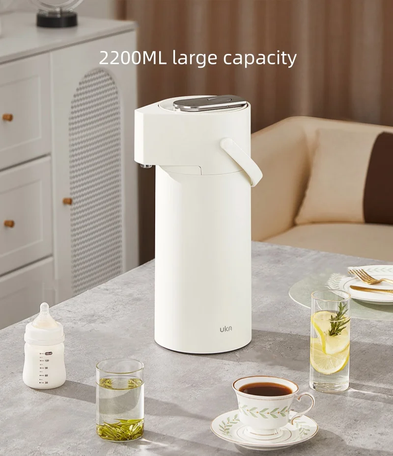 Portable Household Press-type Thermos Bottle 2.2L Large Capacity Thermos Bottle Air Pressure Pot Insulated Kettle Rotating Base