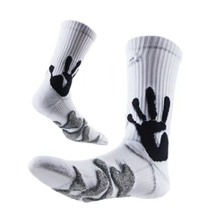 Enhanced Cushioned Athletic Crew Socks for Outdoor Activities, Anti-Slip Comfort Design (WHITE)