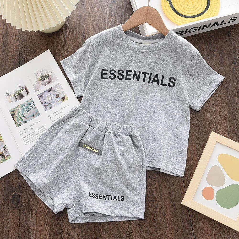 Baby Boy Cotton Clothes Set Kid Girls Letter Ptinted T-shirts and Shorts 2pcs Set Children Casual Top Bottom Outfit Tracksuits