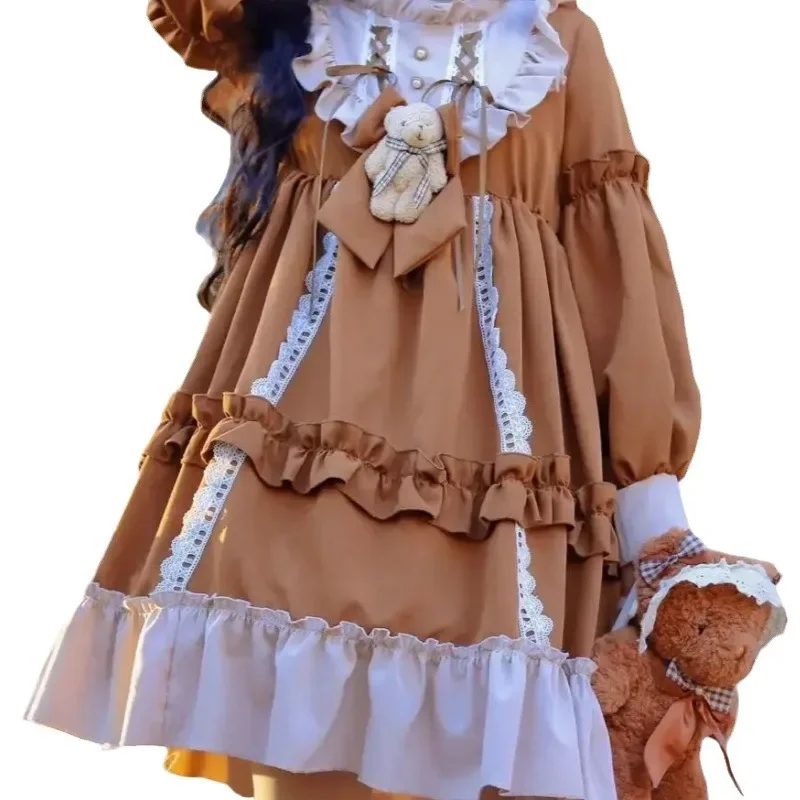 Maid Lolita Chemise Cosplay Role Playing Costumes for Party Club Stage Apparel Bow Ties Ball Gowns Waitress Uniform Plus