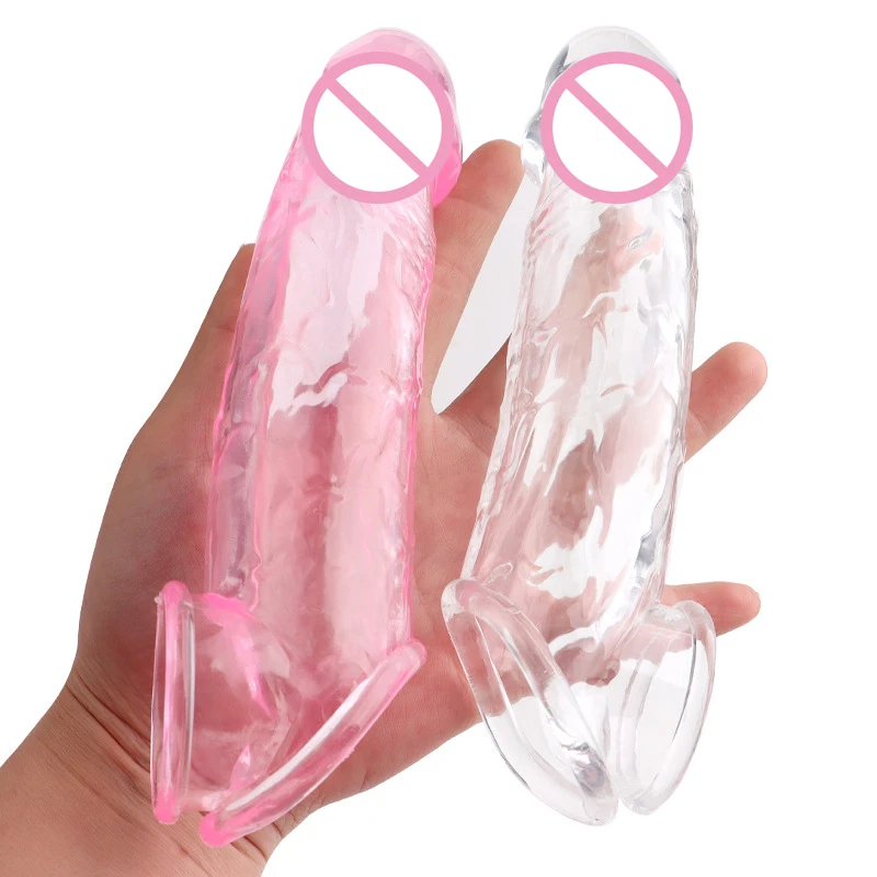 Silicone Reusable Penis Sleeve Flexible Glans Penis Enlarger Extender Delay Ejaculation No Vibrators Adult Sex Toys for Men,female sex toys,male sex toys