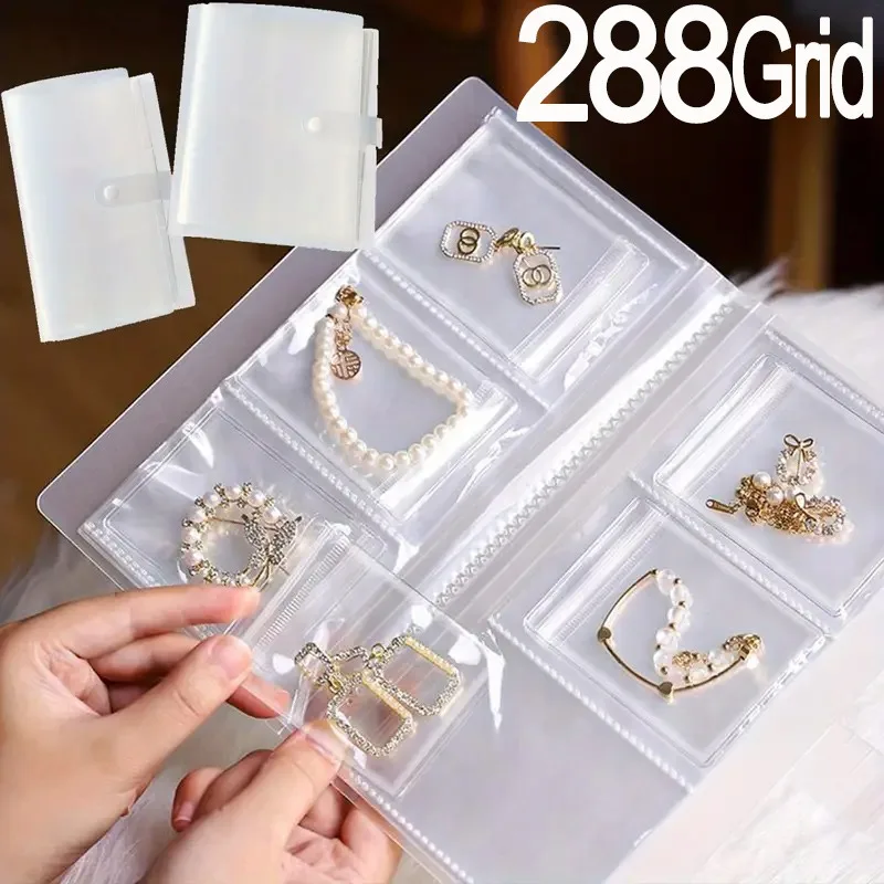 

Anti-oxidation Jewelry Storage Albums Desktop Drawer Organizer BoxesTransparent Necklace Bracelet Ring Book Holder Jewelry Bag