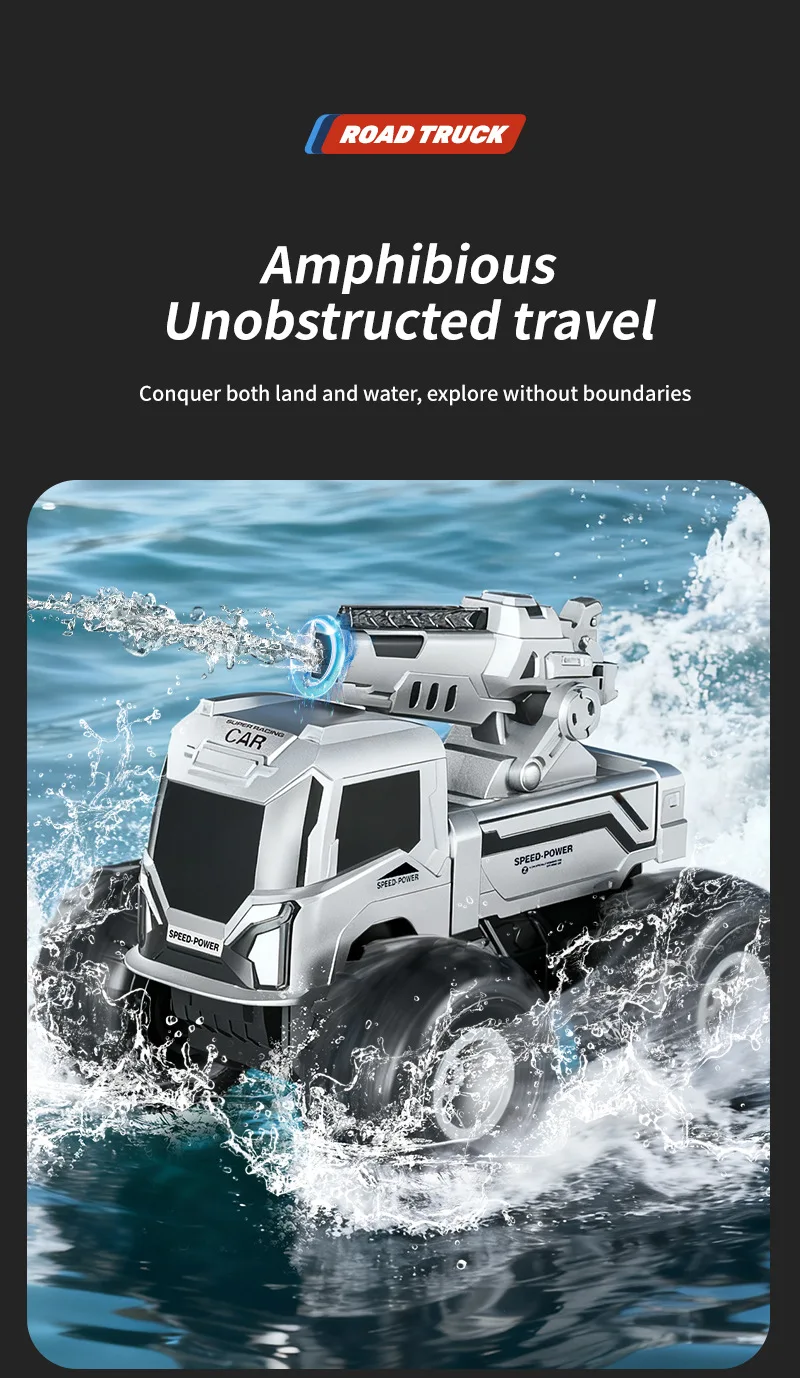Remote Controlled 4wd Off-road Amphibious Water Cannon Toy Car_voghion.com