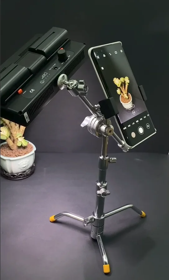 Mini C-Stand Phone Stand LED Light Desktop Stand Lighting Stands for Netcasting Video Live
