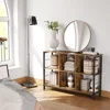 Cube Shelf, Console Table, TV Stand with 6 Storage Cubes, Living Room, Bedroom,13 x 47.2 x 31.5 Inches Industrial Design 3