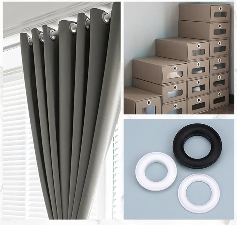 Plastic Grommet Eyelets Washers Curtain Assortment Kit Hole Self Backing Eyelet Bead Cores Cloth Bags Clothes 20 set eyelet grommet ring kit eyelet grommet ring grommet tool kit grommet eyelet kit