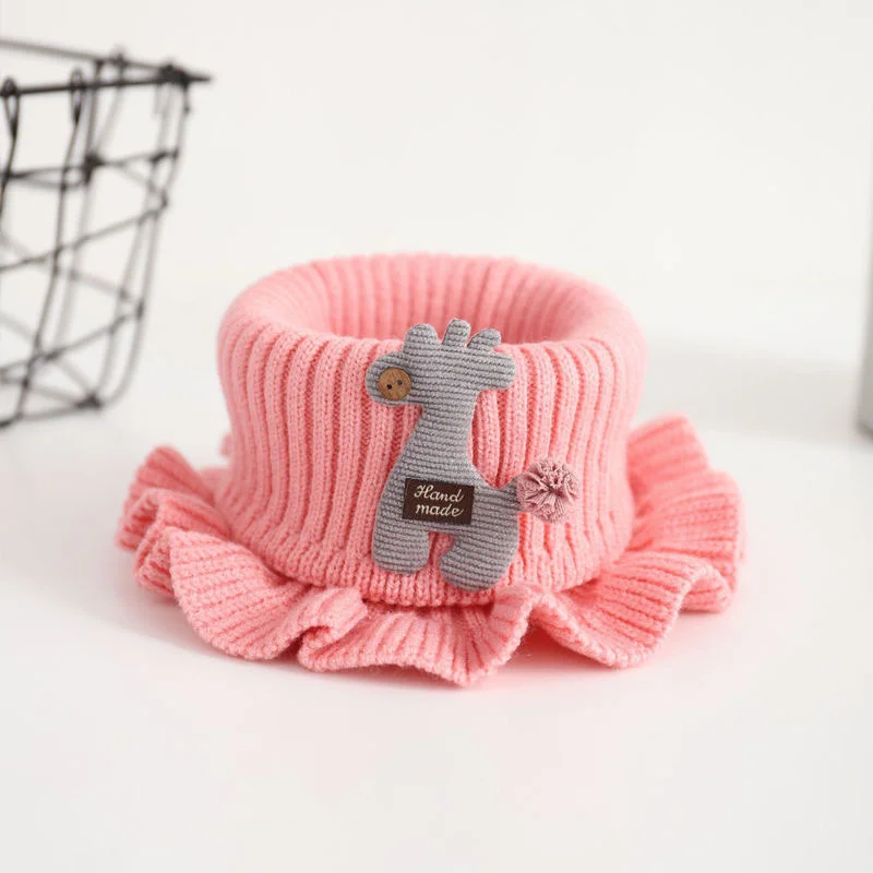 

Autumn and winter woolen deer scarves cute boys and girls' cartoon neck care children's knitted scarves