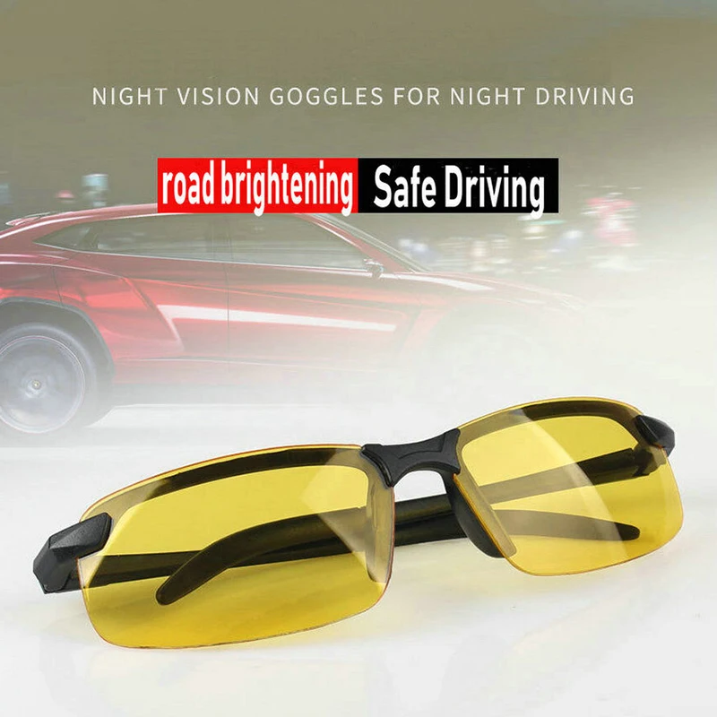 

Антибликовые очки ночного видения солнцезащитные очки для ночного вождения очки с полуободковой оправой очки для вождения UV400 поляризованные солнцезащитные очки