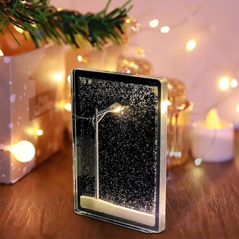 Christmas Light-Up Kit Night Light Arts Snow Scene Night Light Handmade DIYs Material Package Holiday Sleep Birthday Gift