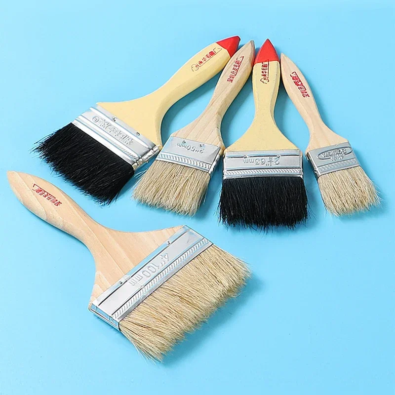 Home Decor Oil Brushes Painting Tools Pig Bristle Industrial Brushes Art Supplies Cleaning & Dusting Various Sizes
