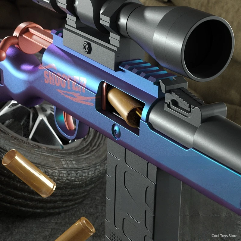 Gun for Kids AWM 98K Soft Bullet Shell Throwing Toy Gun Rifle Sniper Manual Toy Weapons Shooting Games Child Boys Birthday Gifts 2