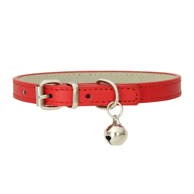 Adjustable PU Leather Cat Collar - Durable, Stylish Pet Collar with Metal Buckle, Soft Padded Design for Small Dogs and cats  - 6